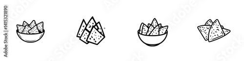 Chips in various bowls showcasing a variety of tortilla chip arrangements for snacks and gatherings