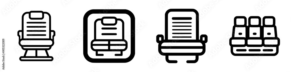 Vector illustration showcasing various seating options in a minimalist style for modern design projects or digital applications Vector illustration showcasing various seating options in a minimalist style for modern design projects or digital applications