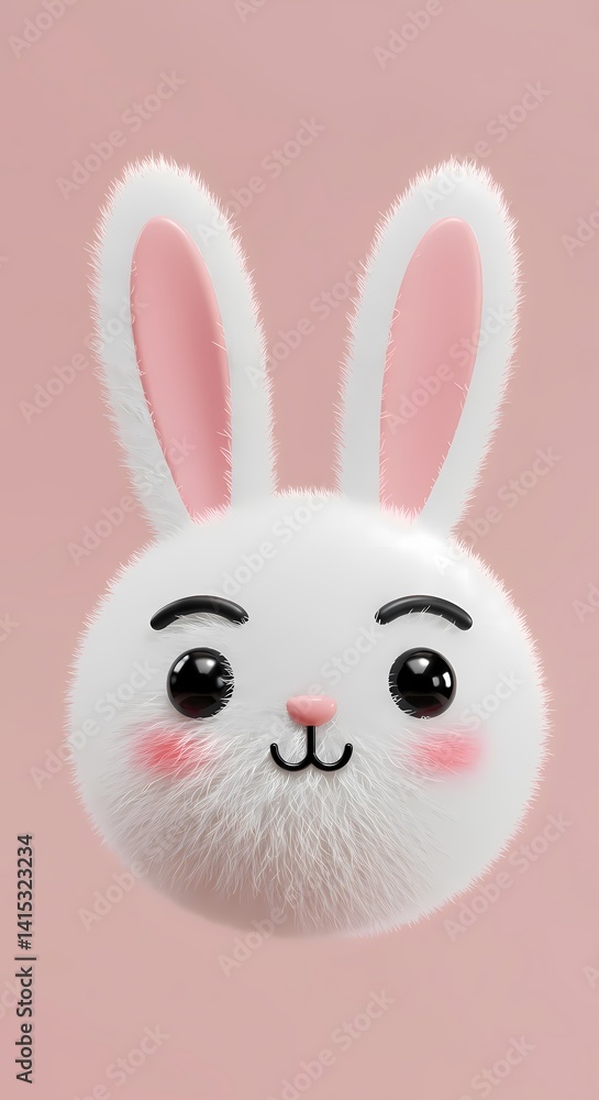 Fototapeta premium White rabbit cartoon 3d