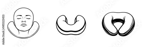 Different types of travel neck pillows designed for comfort during long journeys in various settings and situations