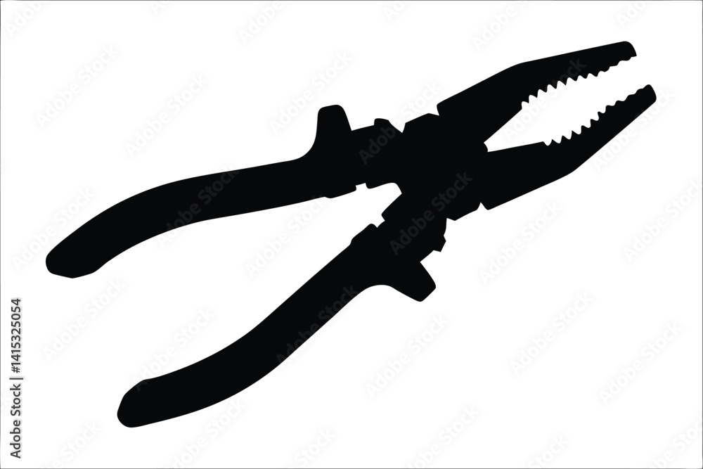 Pliers silhouette vector, wrench icon Pliers silhouette vector, wrench icon