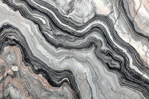 Abstract Grey and Black Marble Swirl Texture