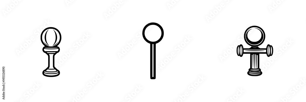 Vector illustration icon of different shapes and designs of sticks with various base styles and forms, suitable for diverse graphical contexts Vector illustration icon of different shapes and designs of sticks with various base styles and forms, suitable for diverse graphical contexts