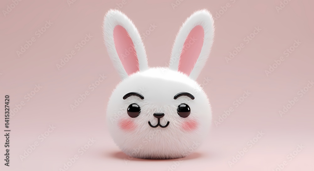 Fototapeta premium white rabbit in the form of heart