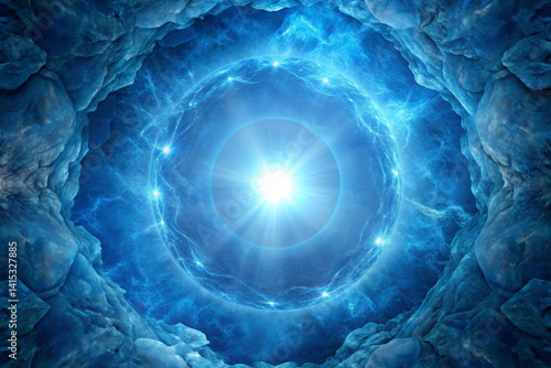 Slate blue with soft glowing aura at center