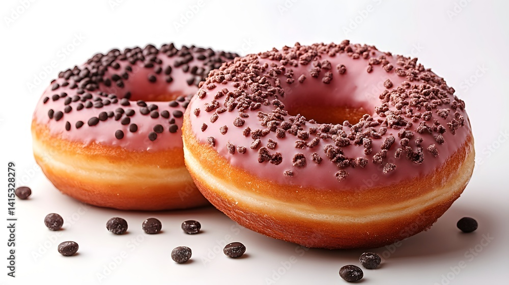 Three donuts with different fillings stacked together Three donuts with different fillings stacked together