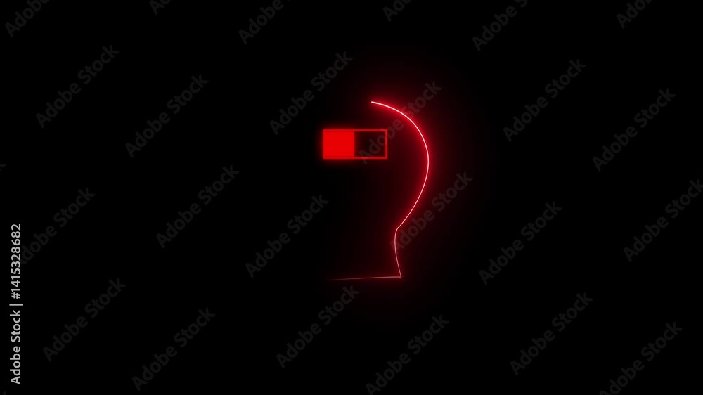 Grey Male head with battery line icon motion graphic animation charge concept design employee energy exhaustion fatigue hard head human icon idea illustration. Grey Male head with battery line icon motion graphic animation charge concept design employee energy exhaustion fatigue hard head human icon idea illustration.