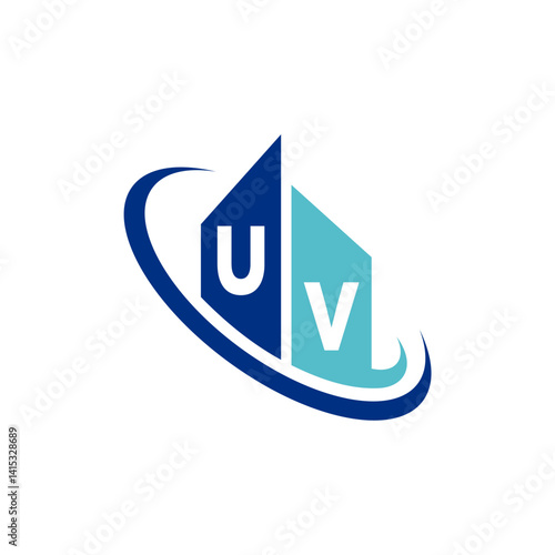 Free Download The modern logo design features a stylized two-letter initial in shades of blue, surrounded by circular elements to convey fluidity and professionalism	 - GFXLoad
