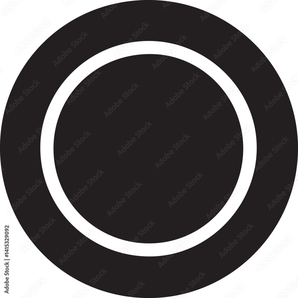 Black Circle Icon Isolated on White Background. Vector Illustration. Black Circle Icon Isolated on White Background. Vector Illustration.