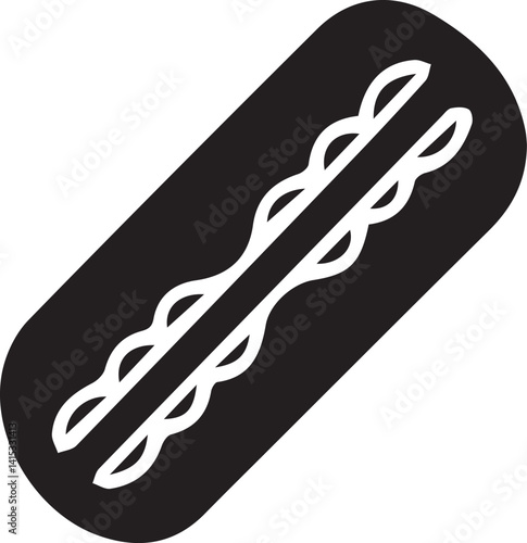 Hot dog icon vector. Fast food sign. Graph symbol for cooking web site and apps design,  app, UI
