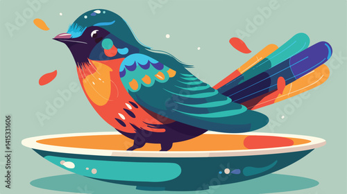 Vibrant Colored Songpyon in Plate Vector Illustration