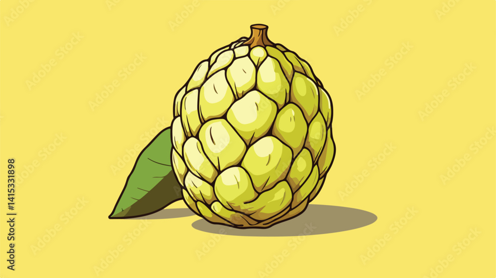 Fototapeta premium Detailed Custard Apple Fruit Vector Illustration for Design Projects