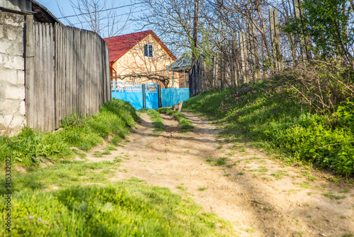 Obraz na płótnie Beautiful rural landscape from the Republic of Moldova. Village life in spring. w salonie
