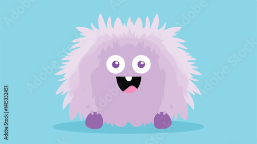 Adorable Cute Furry Monster Tiny Small Ugly Imaginary Beast Isolated
