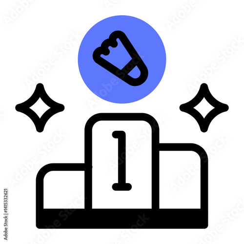 This Podium icon is suitable for Badminton, Sport, etc