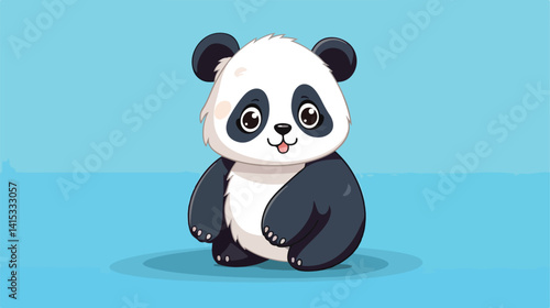 Adorable Tiny Panda Isolated on Colorful Background - Professional Wildlife Photography