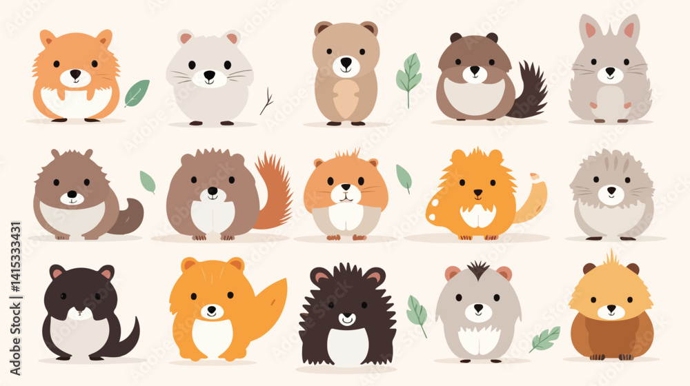 Adorable Hedgehog, Rabbit, Mouse, Hamster in Safari - Wildlife Image for Designs Adorable Hedgehog, Rabbit, Mouse, Hamster in Safari - Wildlife Image for Designs