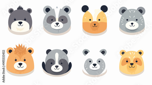 Professional Cute Wild Animals in Safari Jungle - Panda, Koala, Grizzled Bear