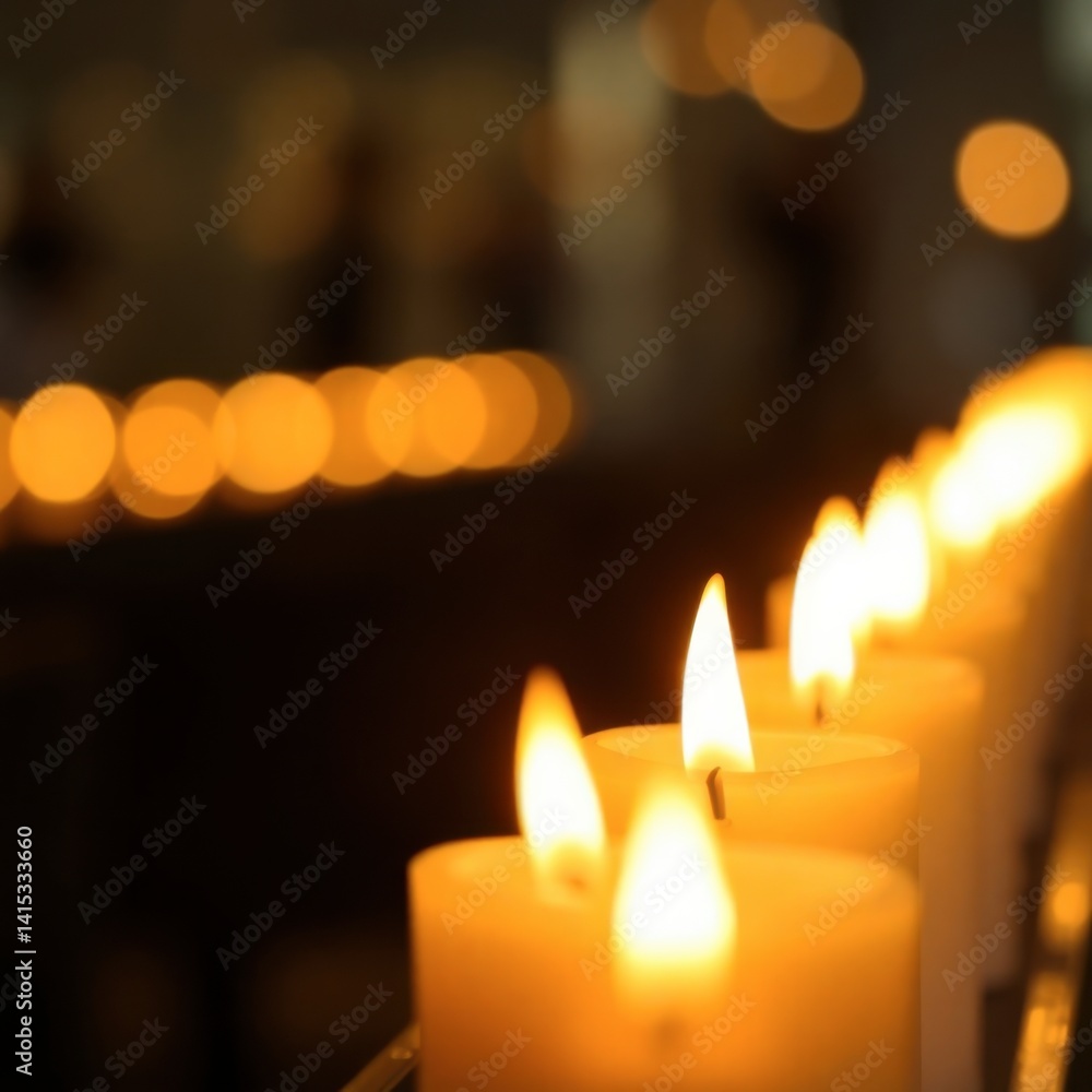 Glowing Candlelight Row: Warm, Serene, and Intimate Ambiance Glowing Candlelight Row: Warm, Serene, and Intimate Ambiance
