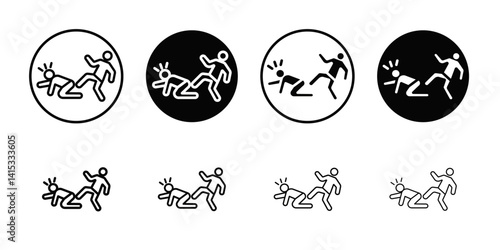 abandonment icon Black and white outline vector