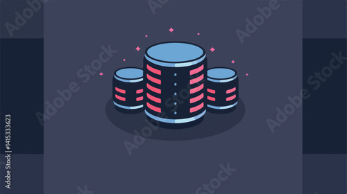 Professional Database Hosting Icon Stock Image Vector Illustration
