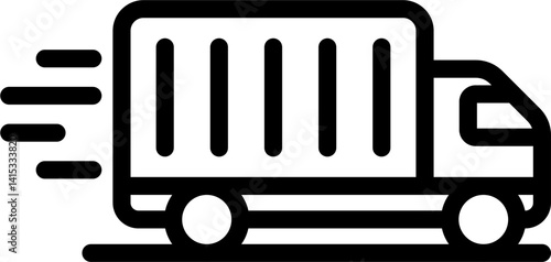 Delivery icon related with food delivery service and combines elements related to food and transportation.