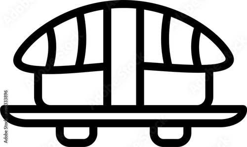 sushi icon related with food delivery service and combines elements related to food and transportation.