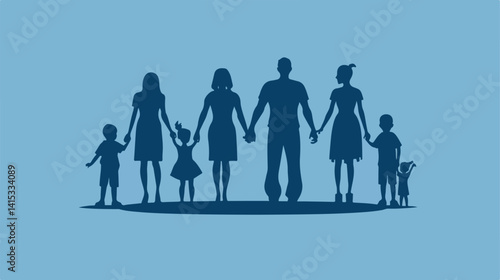 Modern Family Design Over Blue Background Vector Illustration