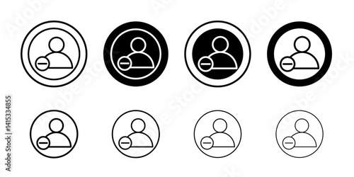 Block User Icon Black and white outline vector