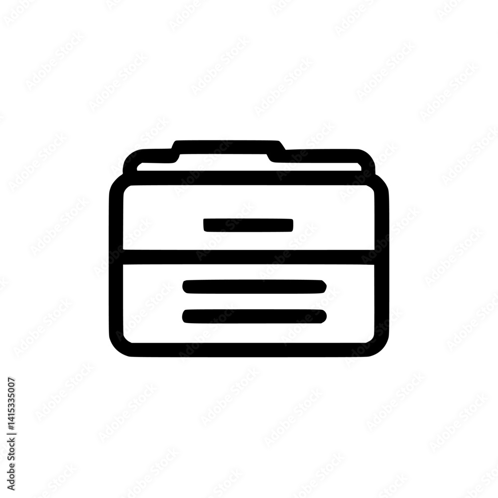 Folder icon representing document organization and management in a modern workspace environment Folder icon representing document organization and management in a modern workspace environment