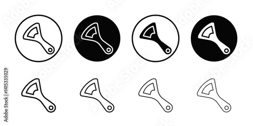 bottle opener icon Black and white outline vector