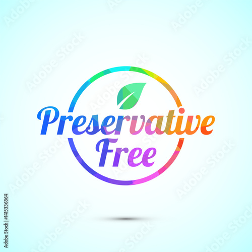 Preservatives free icon design illustration. No preservatives sign symbol in low poly style