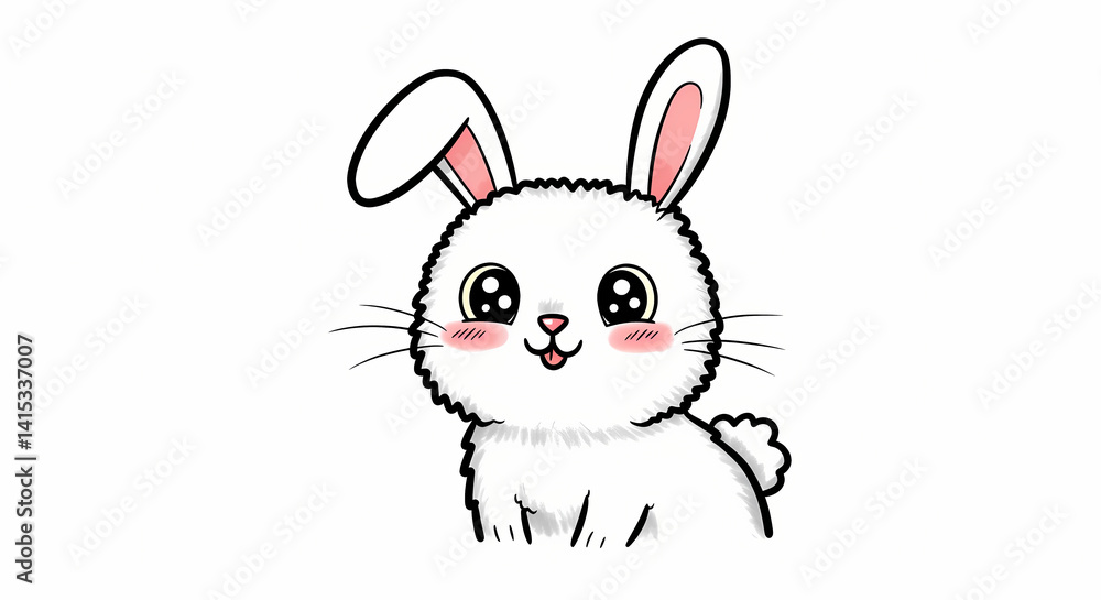 Adorable White Bunny Rabbit Cartoon Drawing Cute Clipart for Kids Adorable White Bunny Rabbit Cartoon Drawing Cute Clipart for Kids