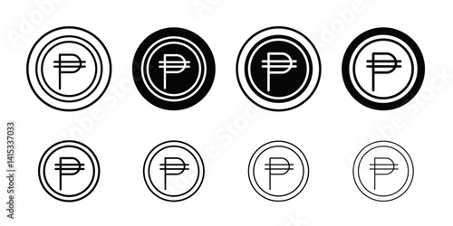Cuba peso icon Black and white outline vector