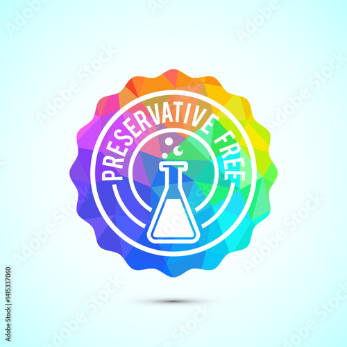Preservatives free icon design illustration. No preservatives sign symbol in low poly style