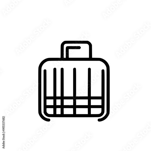 Vector illustration of a travel suitcase icon featuring a minimalistic design ideal for travel-related projects and materials