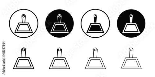 Dustpan icon Black and white outline vector
