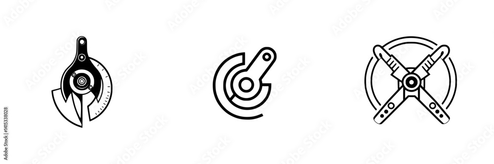 Vector illustration icons showcasing measuring tools perfect for design and construction projects Vector illustration icons showcasing measuring tools perfect for design and construction projects