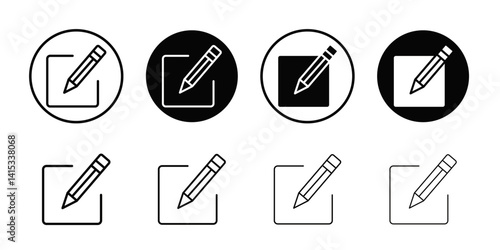 Edit Image Icon Black and white outline vector