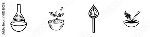 Vector illustration of kitchen tools for cooking and preparing ingredients in a modern kitchen environment