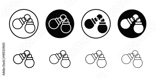 Handcuffs icon Black and white outline vector