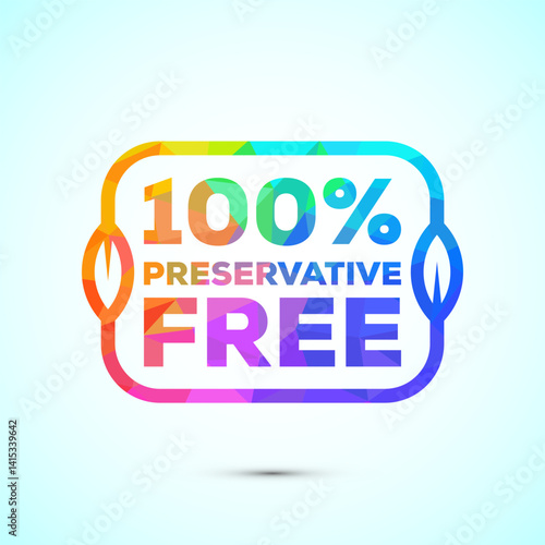 Preservatives free icon design illustration. No preservatives sign symbol in low poly style