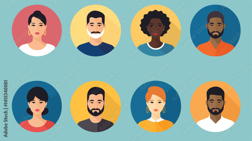 Diverse User Icons of Men and Women from Different Nationalities Diverse User Icons of Men and Women from Different Nationalities