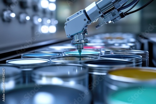 Fototapeta Naklejka Na Ścianę i Meble -  Automated paint mixing and dispensing system in a factory