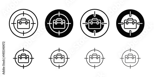 Job Seeking Icon Black and white outline vector