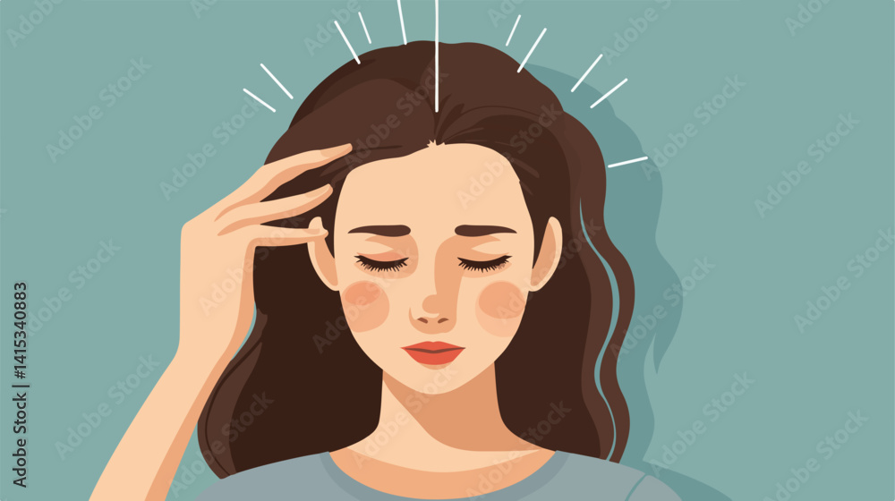 Fototapeta premium Professional Treatment for Hair Loss: Young Woman Receiving Injection