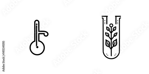 Vector illustration of laboratory equipment highlighting scientific processes and plant growth