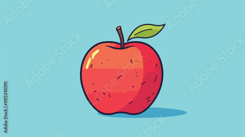 Apple Fruit Vector Illustration in One Line Sketch Style