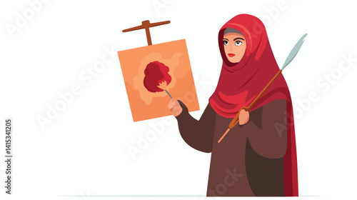 Arabic Woman Luxury Painting - Professional Creative Illustration Design