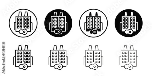 meat factory icon Black and white outline vector
